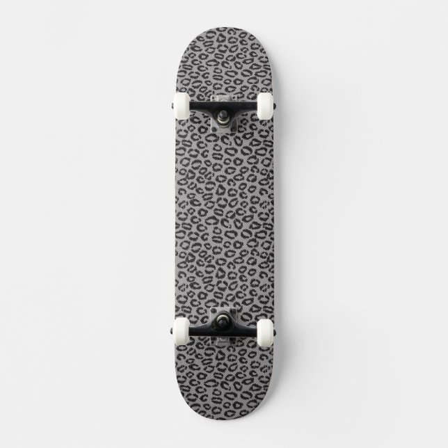 Skateboard Dentelle nette noire avec le motif de léopard sur (Recto)