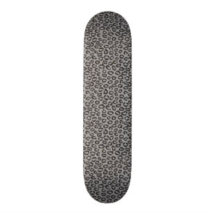 Skateboard Dentelle nette noire avec le motif de léopard sur