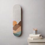 Skateboard Desert Landcape<br><div class="desc">Un soleil désertique et des montagnes skateboard paysage,  style boho. Terracotta,  bisque et vert.</div>