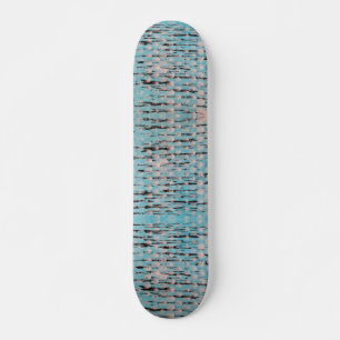 Skateboard Design abstrait bleu, blanc et noir