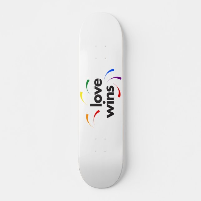 Skateboard Design coloré, moderne, ludique de Love Wins (Devant)