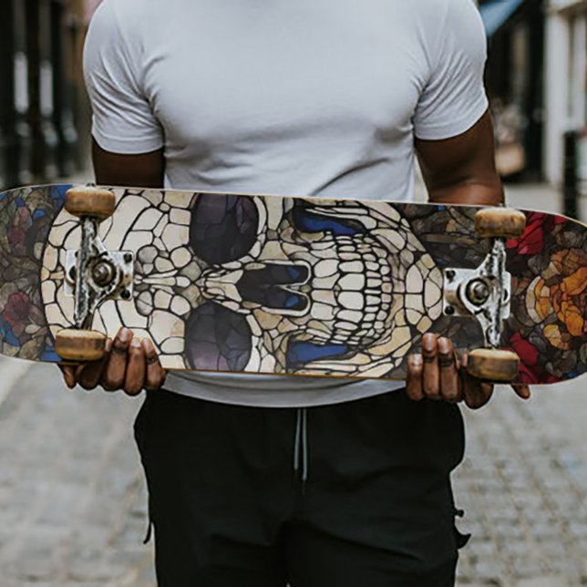 Skateboard Design crâne en verre tendu gothique (Créateur téléchargé)