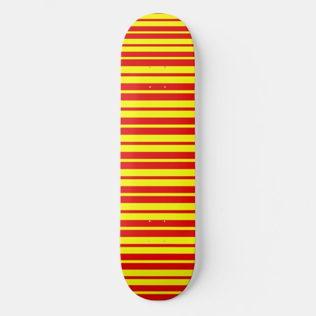 Skateboard Design de bandes rouge et jaune (Recto)