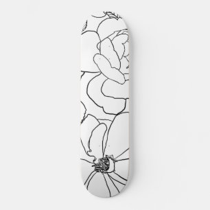Skateboard Design de dessin élégant Rose Floral Line