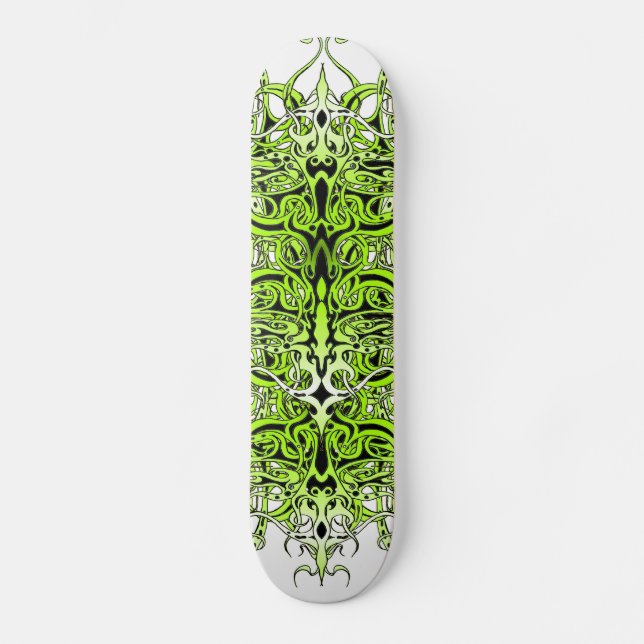 Skateboard Design de tatouage Tribal Personnalisé Vert (Recto)