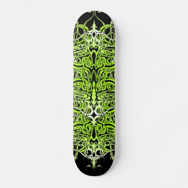 Skateboard Design de tatouage Tribal Personnalisé Vert (Recto)
