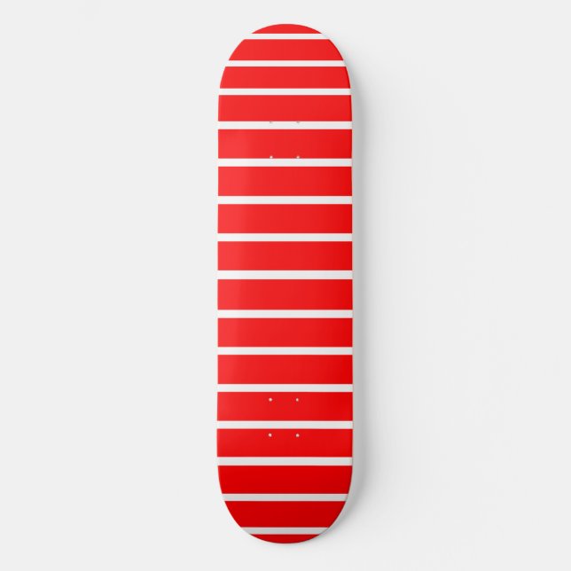 Skateboard Design en bandes rouge et blanc (Recto)
