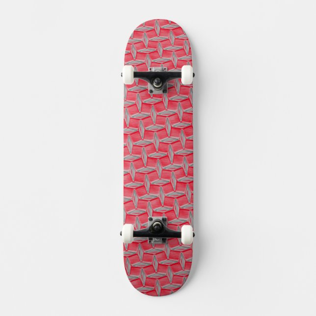 Skateboard Design en métal rouge (Recto)