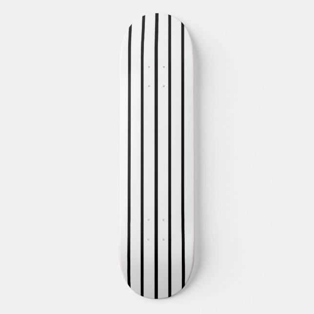 Skateboard Design en rayures blanches et noires (Recto)