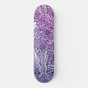 Skateboard Design floral complexe dans les tons violets et bl