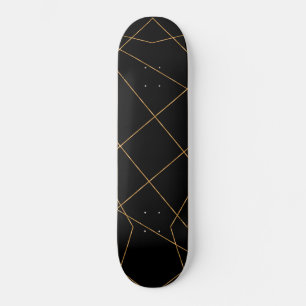 Skateboard Design géométrique moderne Gold & Black