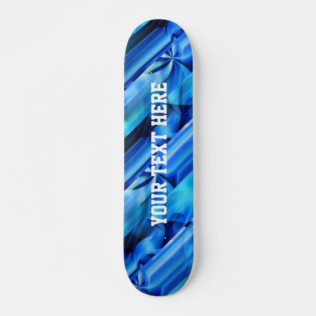 Skateboard Design graphique transparent - bleu noir I (Devant)