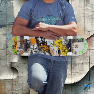 Skateboard Design inspiré par les graffitis et Motifs Abstrai
