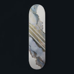 Skateboard Design moderne d'encre bleue Abstraite<br><div class="desc">L'oeuvre de ce skateboard provient d'une peinture originale à l'encre d'alcool. Pour voir le tableau original suivez-moi sur Instagram @AlyMarieArt.</div>