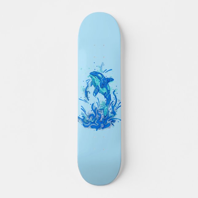 Skateboard Design Orca bleu (Devant)
