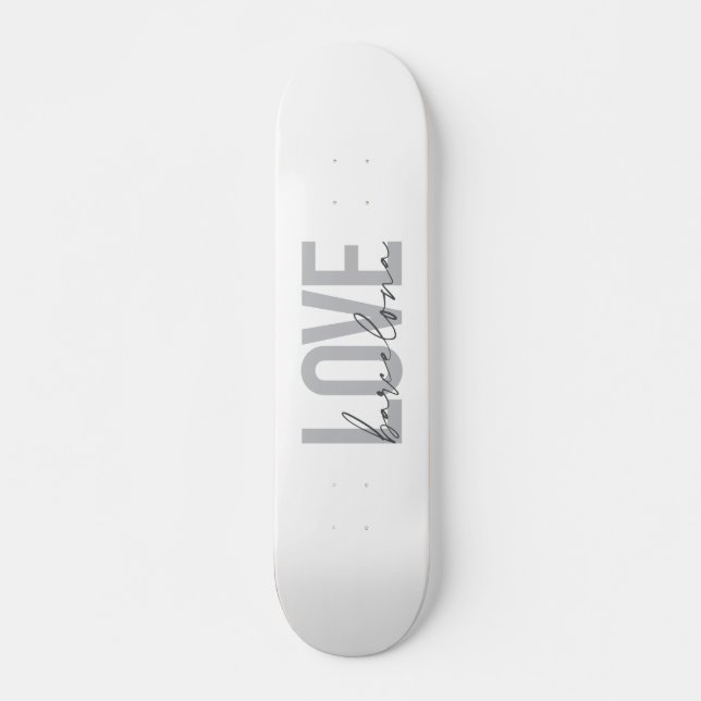 Skateboard Design simple, urbain, moderne, cool Love Barcelon (Devant)