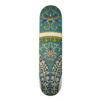 Designs orientaux bleus avec facettes souriantes