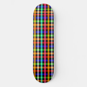 Skateboard Dessin à carreaux vichy coloré et vibrant 