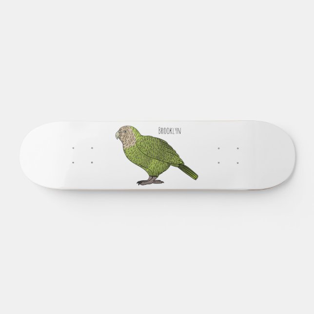 Skateboard dessin animé d'oiseaux de Kakapo (Horz)