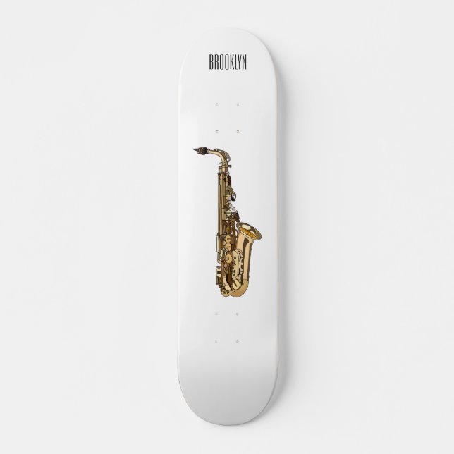Skateboard dessin animé saxophone (Devant)