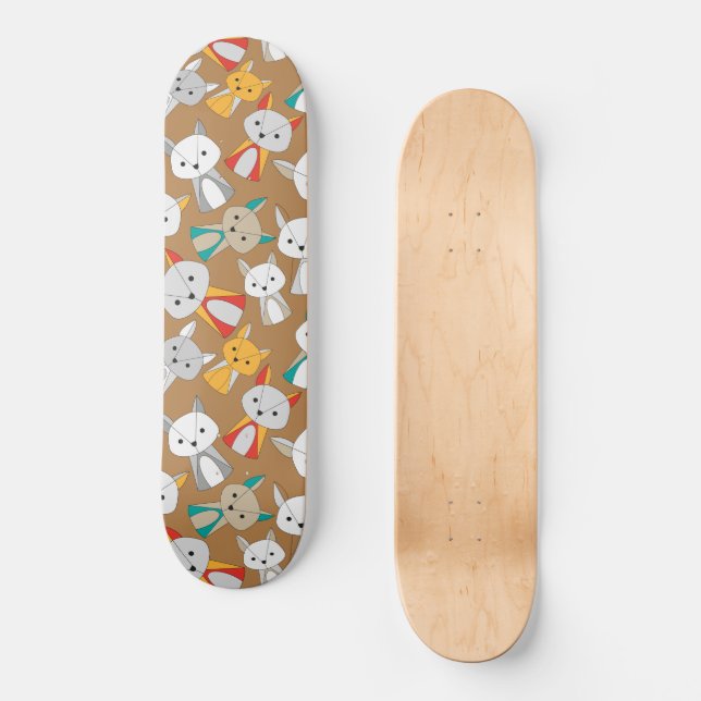 Skateboard Dessin coloré Fox (Recto)