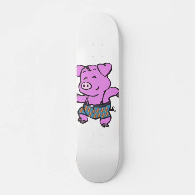 Skateboard Dessin de Danser du Cochon drôle | choisir la coul (Devant)