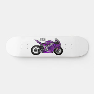 Skateboard Dessin de moto de sport violet
