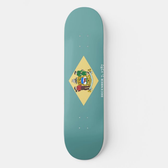 Skateboard Dessin du drapeau de l'État du Delaware (Recto)