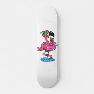 Skateboard Dessin du Flamant rose d'été choisir la couleur