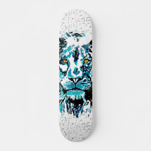 Skateboard Dessin Lion bleu   Lion Skate