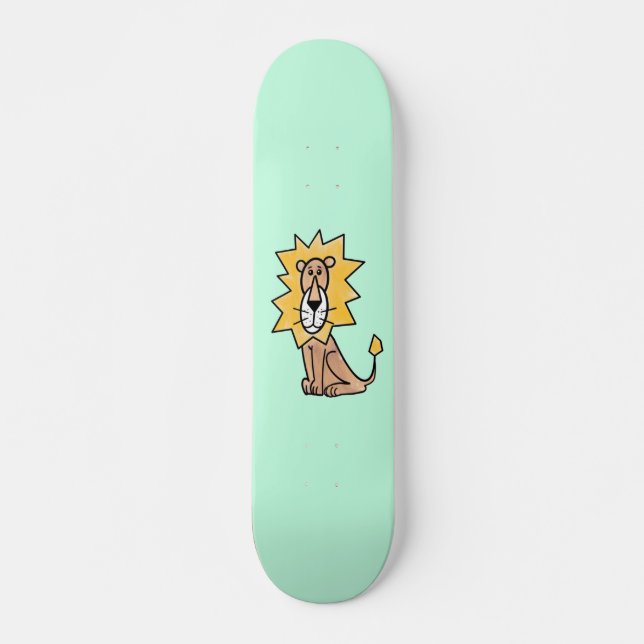 Skateboard dessin mignon lion enfants retro safari jungle ani (Devant)