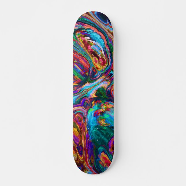 Skateboard Dessin moderne de peintures (Devant)