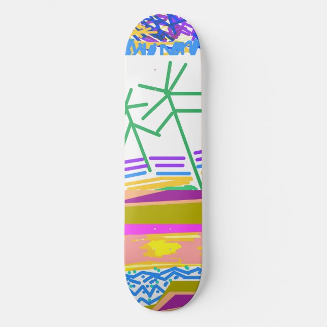 Skateboard Destination Vacances Festive Abstrait (Recto)