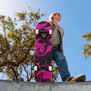 Skateboard Déversement - Magenta et noir
