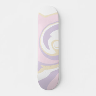 Skateboard Déversement - rose pastel, jaune et violet
