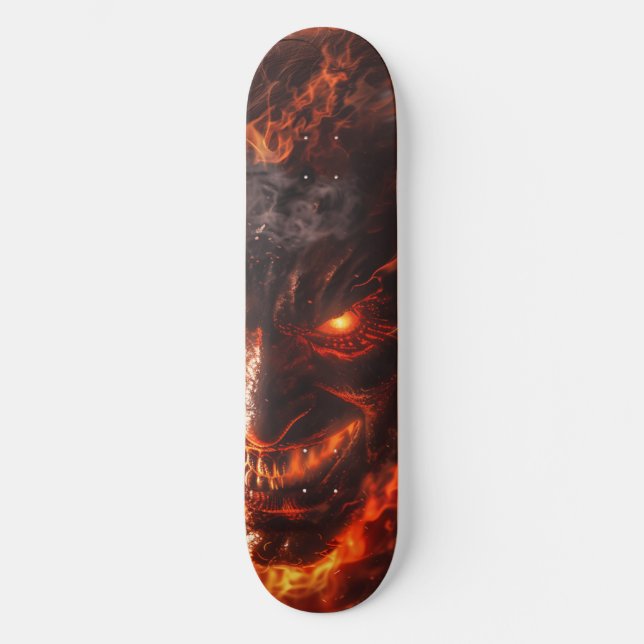 Skateboard Diable en Feu (Recto)