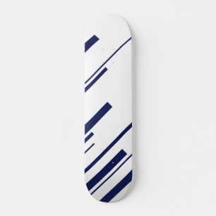Skateboard Diagonales en bleu et blanc