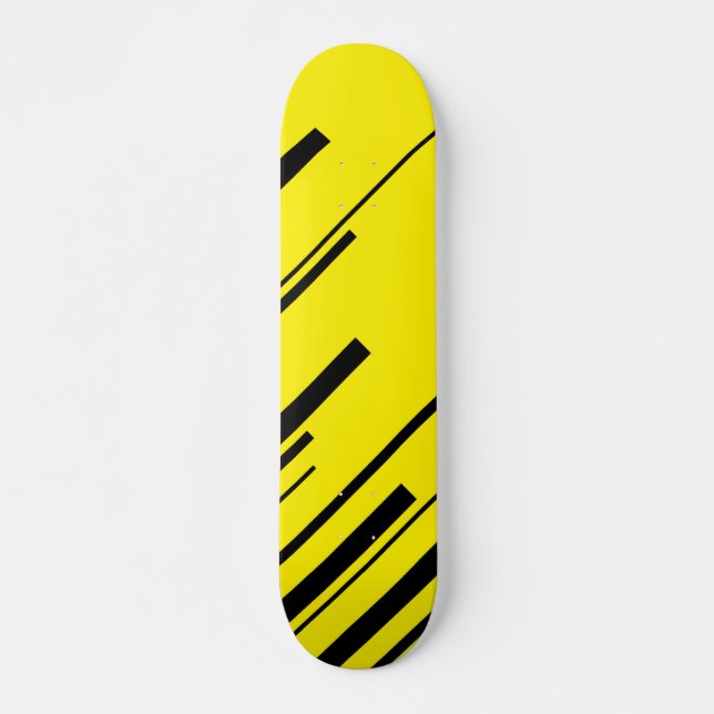 Skateboard Diagonales en jaune et noir (Devant)
