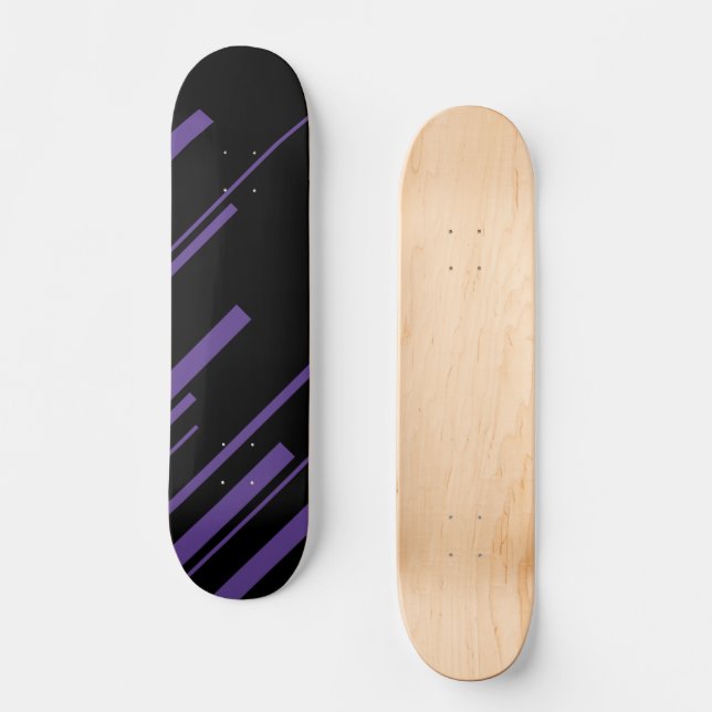 Skateboard Diagonales en violet et noir (Recto)