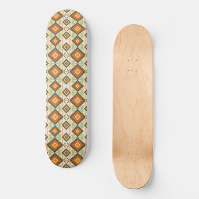 Skateboard Diamants d'art Pop Retro Sud-Ouest Patternes (Recto)