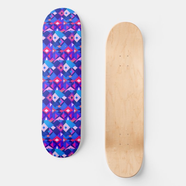 Skateboard Diamants géométriques rétro dans les Purples et le (Recto)
