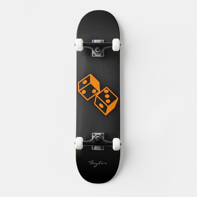 Skateboard Dice de casino orange (Recto)