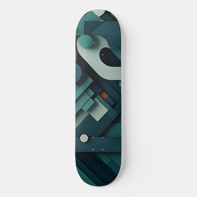 Skateboard Diverses formes vertes superposées (Recto)