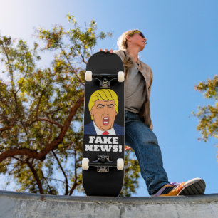 SKATEBOARD DONALD TRUMP "FAUX NEWS !" SKATEBOARDS AMUSANTS