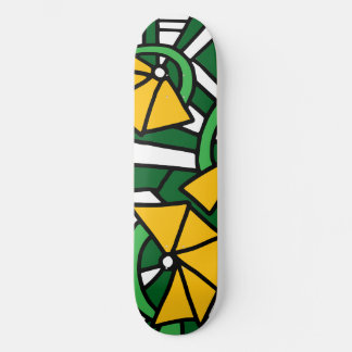 Skateboard Doodle Art aux fleurs jaunes