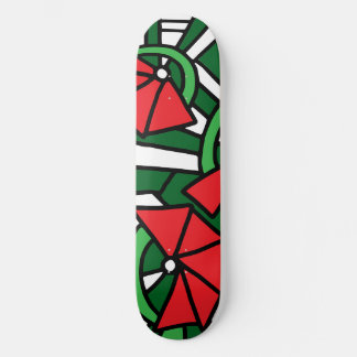 Skateboard Doodle Art aux fleurs rouges