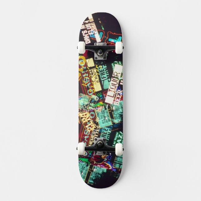 Skateboard Double exposition, enseignes de casino, Las Vegas, (Recto)