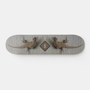 Skateboard Double Monogramme Lézard