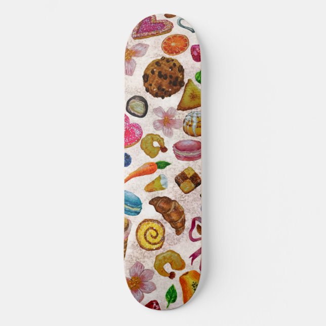 Skateboard Douceurs de pâtisserie mignonnes (Recto)