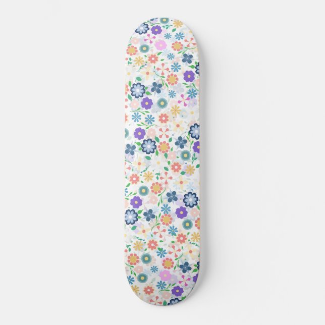 Skateboard Doux coloré Ditsy motif floral (Recto)
